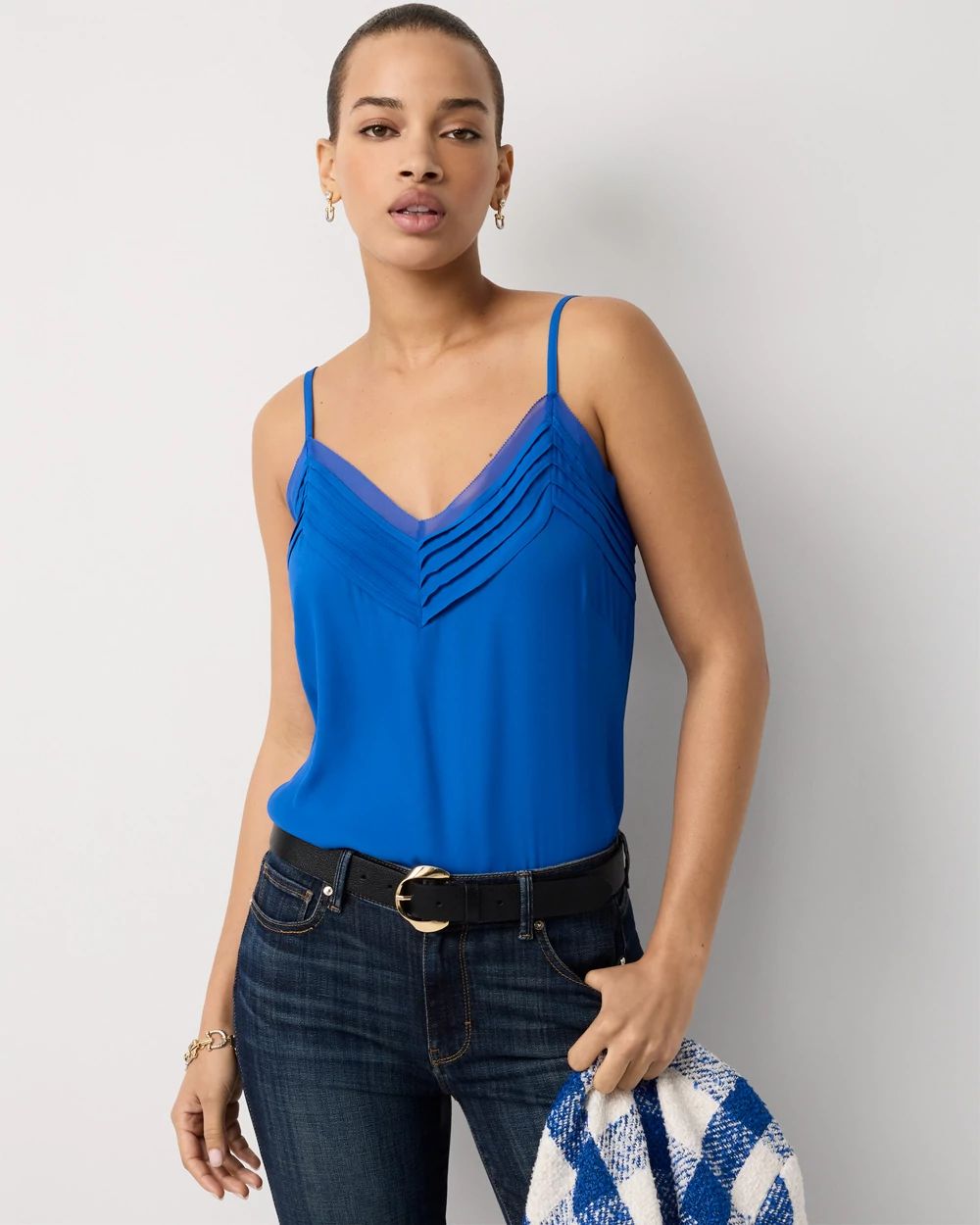 Pintuck Crepe Tank | White House Black Market